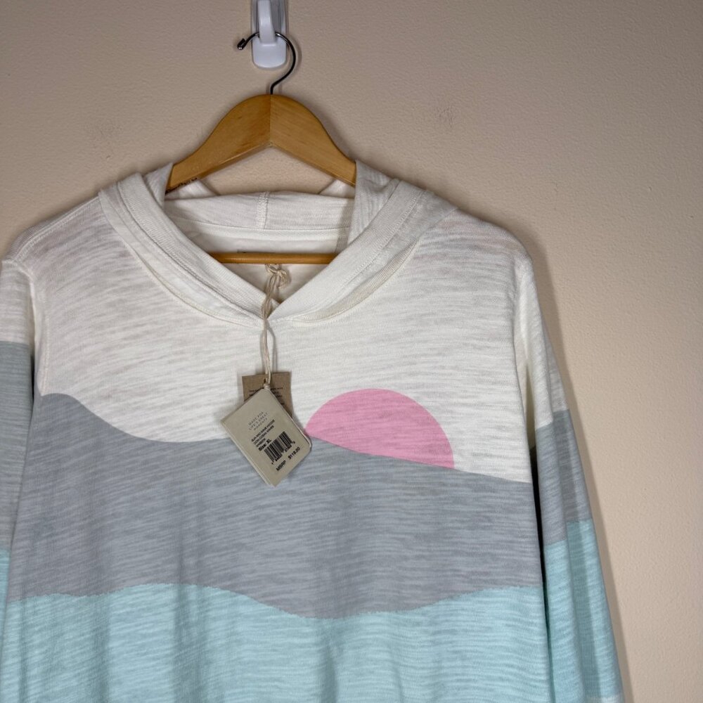 Faherty Sun And Wave Organic Cotton Hoodie Womens Size XL Knit Pullover Shirt - Picture 4 of 11